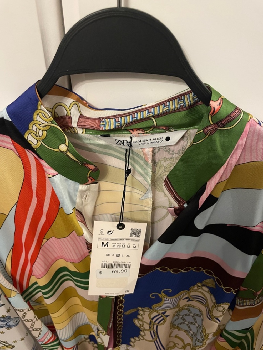Zara print satin dress NWT SZ M - Picture 3 of 5